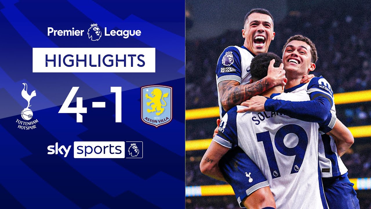 خلاصه بازی تاتنهام 4-1 استون ویلا