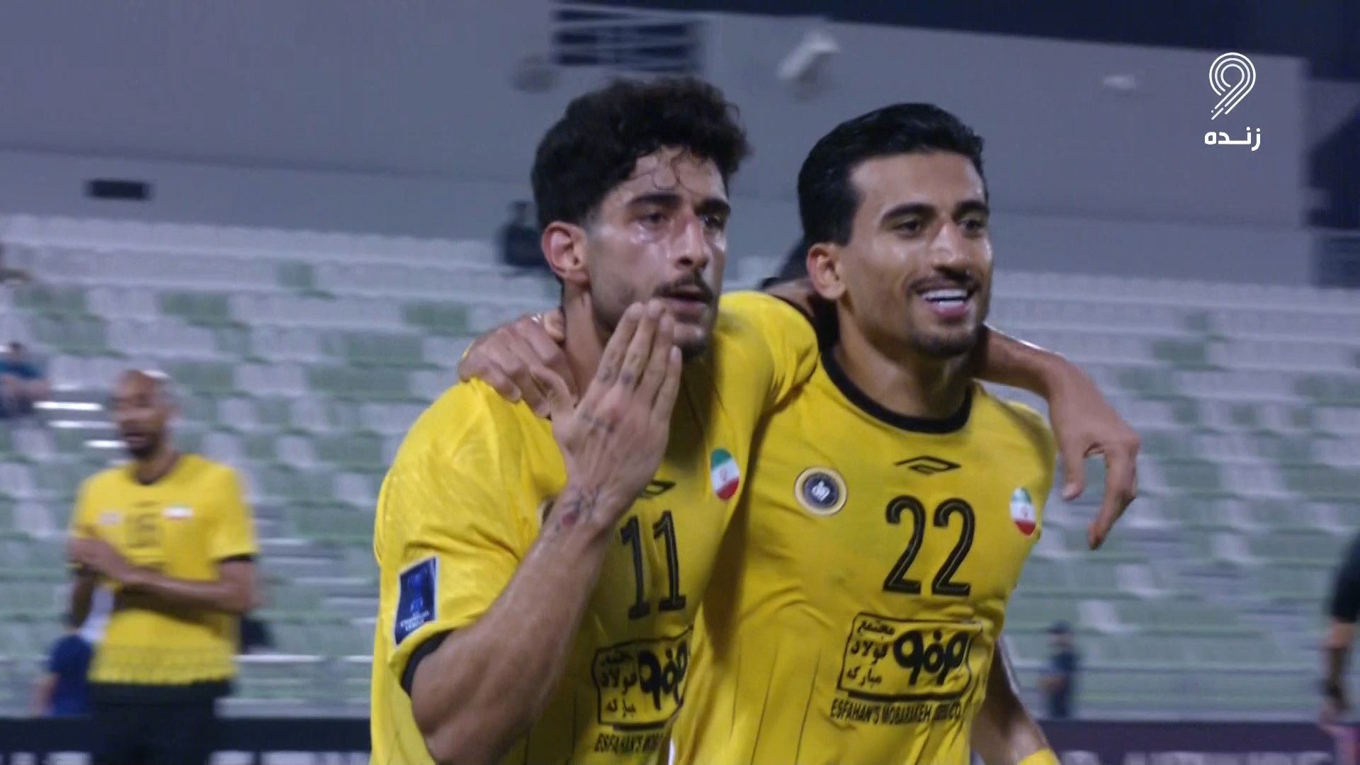 گل سوم سپاهان به شارجه توسط آقایی پور