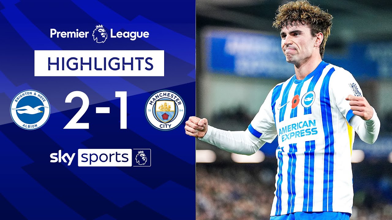 خلاصه بازی برایتون 2-1 منچسترسیتی