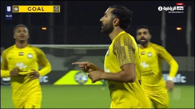 گل اول الاتحاد کلبا به عجمان با سوپرگل قدوس روی پاس قایدی