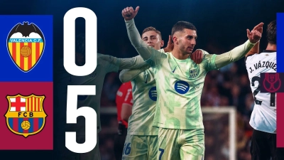 خلاصه بازی والنسیا 0-5 بارسلونا