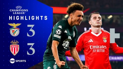 خلاصه بازی بنفیکا 3-3 موناکو