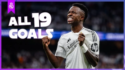 گلهای وینیسیوس برای رئال مادرید در فصل 25-2024