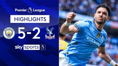 خلاصه بازی منچسترسیتی 5-2 کریستال پالاس