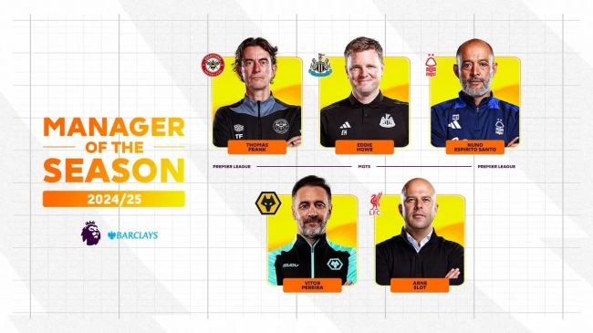 نامزدهای جایزه بهترین مربی فصل فوتبال انگلیس