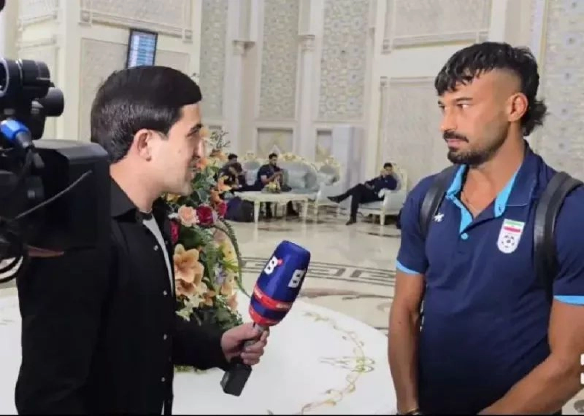 رامین مقابل دوربین تلویزیون تاجیکستان: برای یک تورنمنت خوب آمدیم