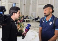 رامین مقابل دوربین تلویزیون تاجیکستان: برای یک تورنمنت خوب آمدیم