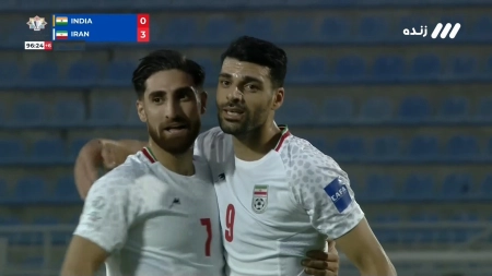 گل سوم ایران به هند توسط مهدی طارمی