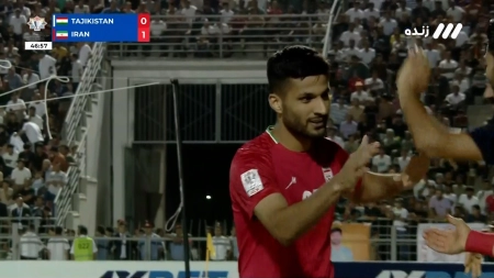 گل دوم ایران به تاجیکستان توسط محمد محبی