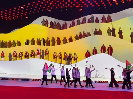 بازی‌های آسیایی جوانان؛ رژه کاروان فلسطین در میان تشویق‌های بی‌امان