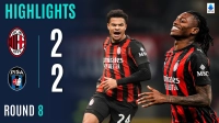 خلاصه بازی میلان 2-2 پیزا