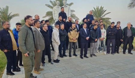 ادای احترام کاروان کشتی ایران به شهدای مقاومت