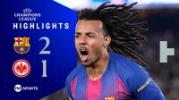 خلاصه بازی بارسلونا 2-1 آینتراخت فرانکفورت