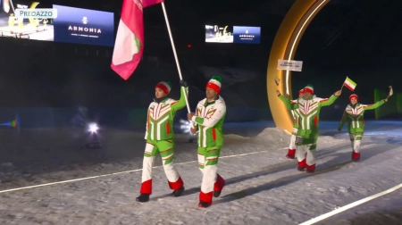 رژه کاروان ایران در افتتاحیه المپیک زمستانی 2026