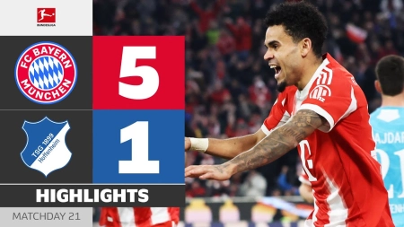 خلاصه بازی بایرن مونیخ 5-1 هوفنهایم