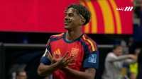 گل اول اسپانیا به عربستان توسط لامین یامال