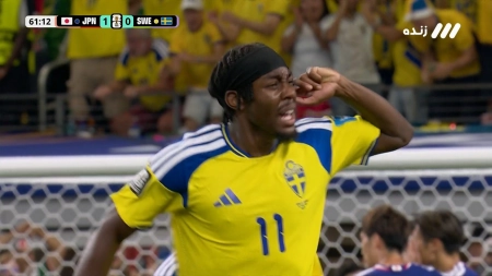 گل اول سوئد به ژاپن با ضربه زیبای آنتونی الانگا