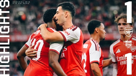 خلاصه بازی آرسنال 1-1 کومو | پنالتی 4-3