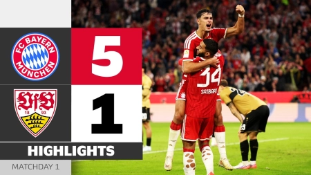 خلاصه بازی بایرن مونیخ 5-1 اشتوتگارت