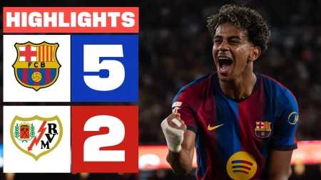 خلاصه بازی بارسلونا 5-2 رایووایکانو