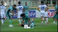 گل اول پیکان به ملوان توسط رضا شکاری